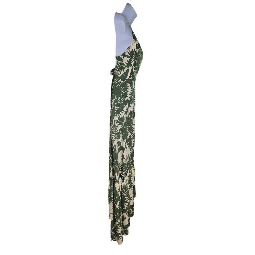Baltic Born NWT Womens Olive Green Tropical Halter, Open Back Maxi Dress; Med - Picture 6 of 12